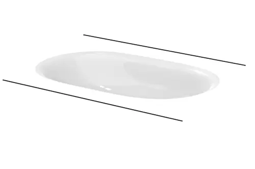 BetteComodo lavabo à encastrer, sans trou pour robinet, sans trop-plein, 574x380x120mm