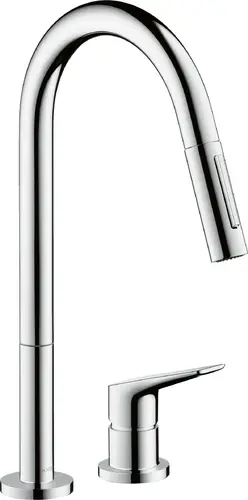 hansgrohe AXOR Citterio M DN 15 Mitigeur monocommande de cuisine 2 trous 220 avec douchette coulissante