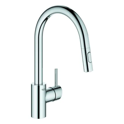 GROHE Concetto Mitigeur monocommandé pour évier, saillie 223mm, haut, extractible, pivotant, Easy Docking