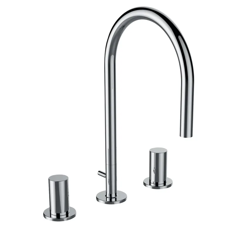 LAUFEN Kartell Mitigeur de lavabo 3 trous, bec pivotant, sans vidage, saillie 166 mm