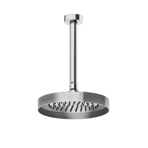 Gessi Anello, douche de tête anticalcaire D=218 mm, avec articulation et bras plafonnier, longueur personnalisable