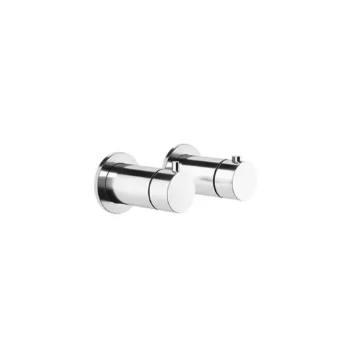Gessi Anello thermostat à encastrer prêt à lemploi avec rosaces rondes, cartouche dinversion 3 voies, cartouche de thermostat, clapet anti-retour