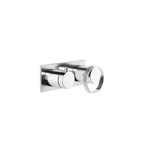 Gessi Anello, mitigeur monocommande prêt à poser pour baignoire/douche, avec plaque rectangulaire pour corps caché, avec cartouche déviatrice à 2 voies
