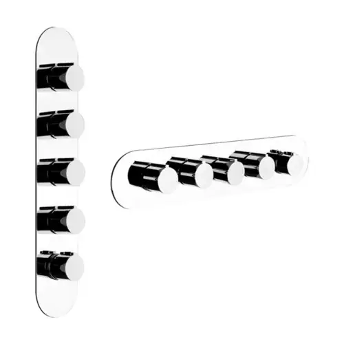 Gessi Anello, ensemble prêt à monter avec 4 voies séparées