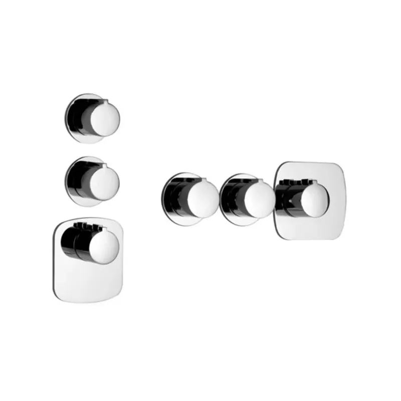 Gessi Anello, ensemble prêt à monter avec 2 voies séparées