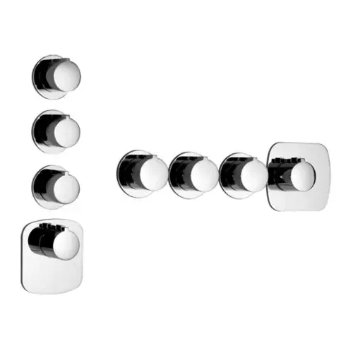 Gessi Anello, ensemble prêt à monter avec 3 voies séparées