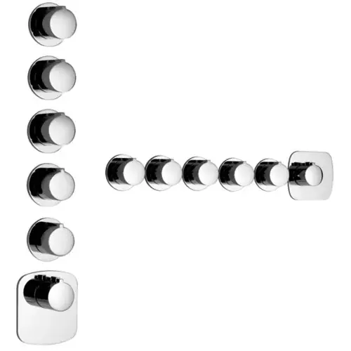 Gessi Anello, ensemble prêt à monter avec 5 voies séparées
