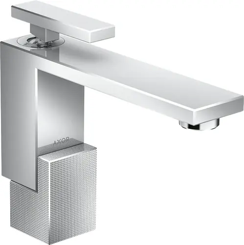 hansgrohe AXOR Edge mitigeur monocommande de lavabo 130 avec vidage par poussée, taille diamant