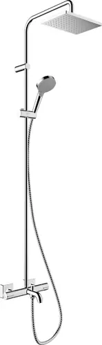 hansgrohe Vernis Shape Système de douche 230 1 jet avec thermostat de bain, chrome