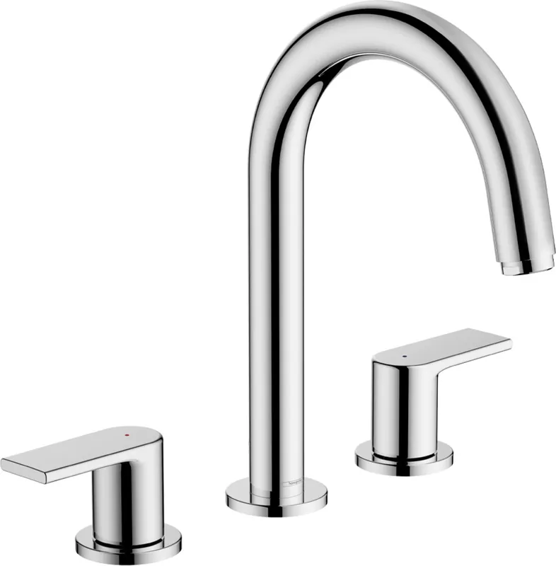 hansgrohe Vernis Shape Mélangeur de lavabo 3 trous avec vidage à tirette, saillie 166 mm