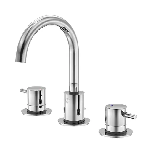 Steinberg Série 100 robinetterie de lavabo, avec garniture découlement, 3 trous, saillie 150mm