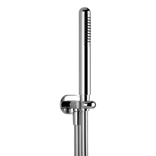 Ensemble de douche Gessi Goccia, avec raccord mural coudé 1/2 et support, flexible de 1,50 m et douchette à main métallique anticalcaire
