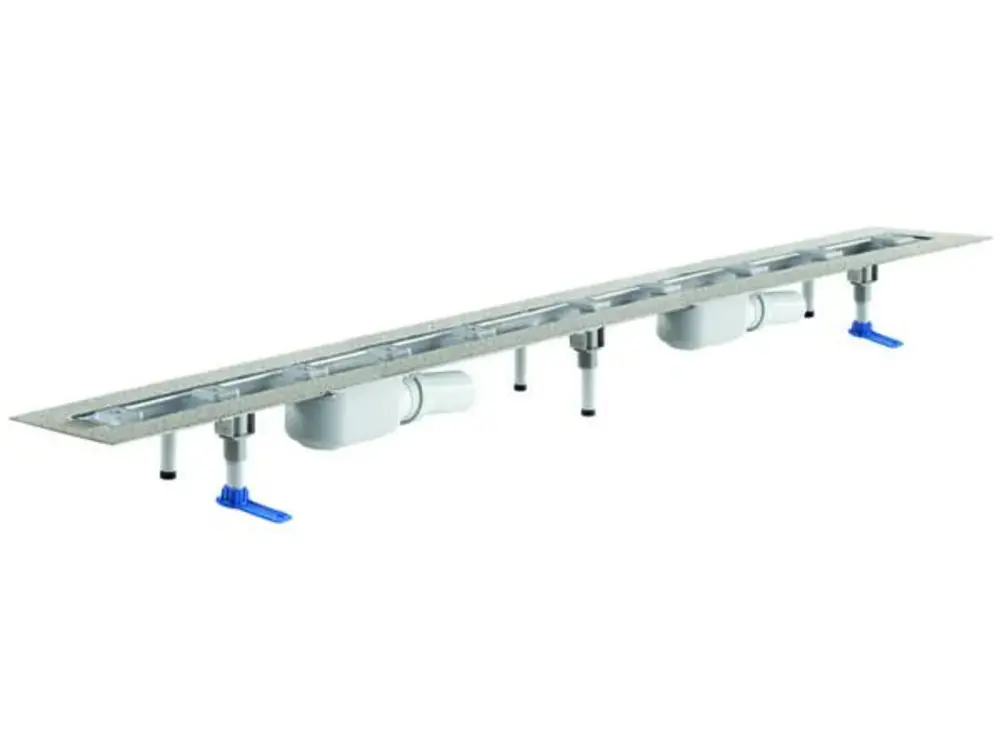 DALLMER caniveau de douche CeraLine PLAN 2 caniveaux, F 1200mm, DN 50 hauteur totale 90mm