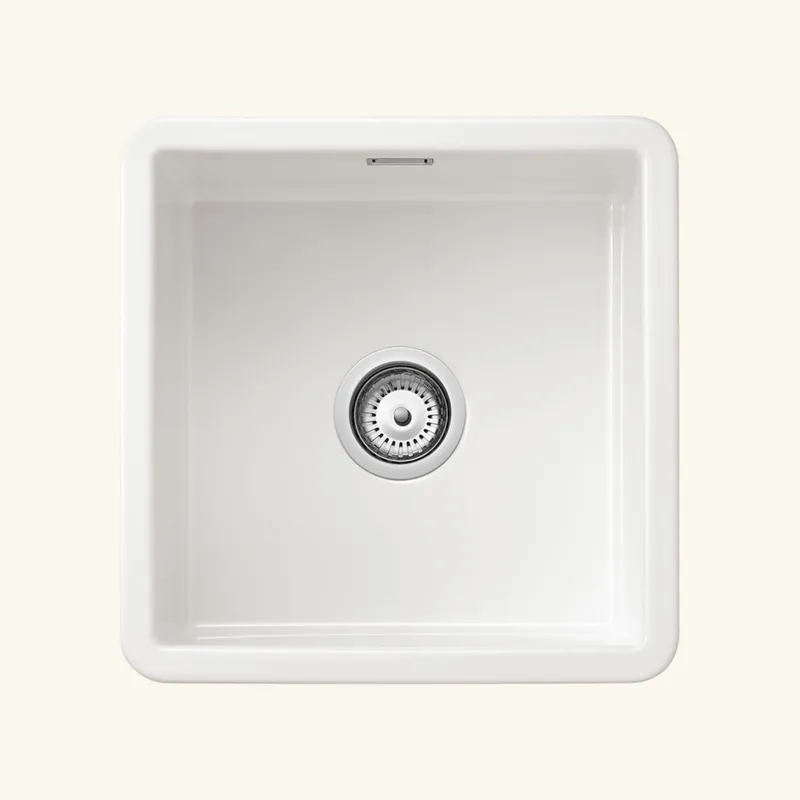 Évier céramique blanc Sanindusa VALET 1 bac 46x46 cm