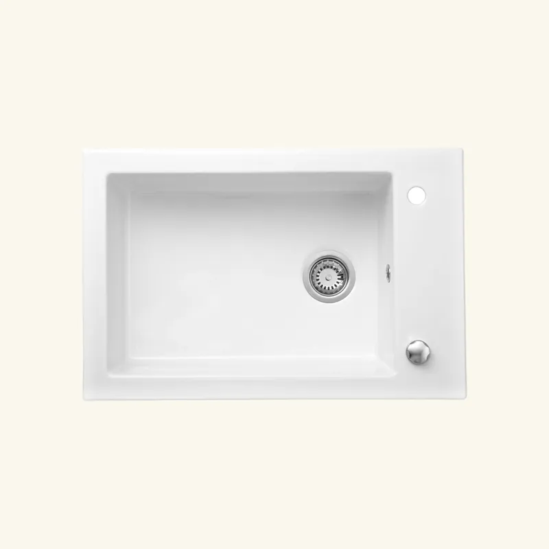 Évier céramique blanc GASPARD 1 bac 760x500 mm