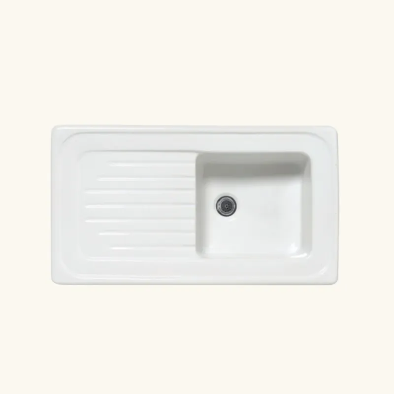Evier céramique blanc Ewi IRÈNE 1 bac 1 égouttoir