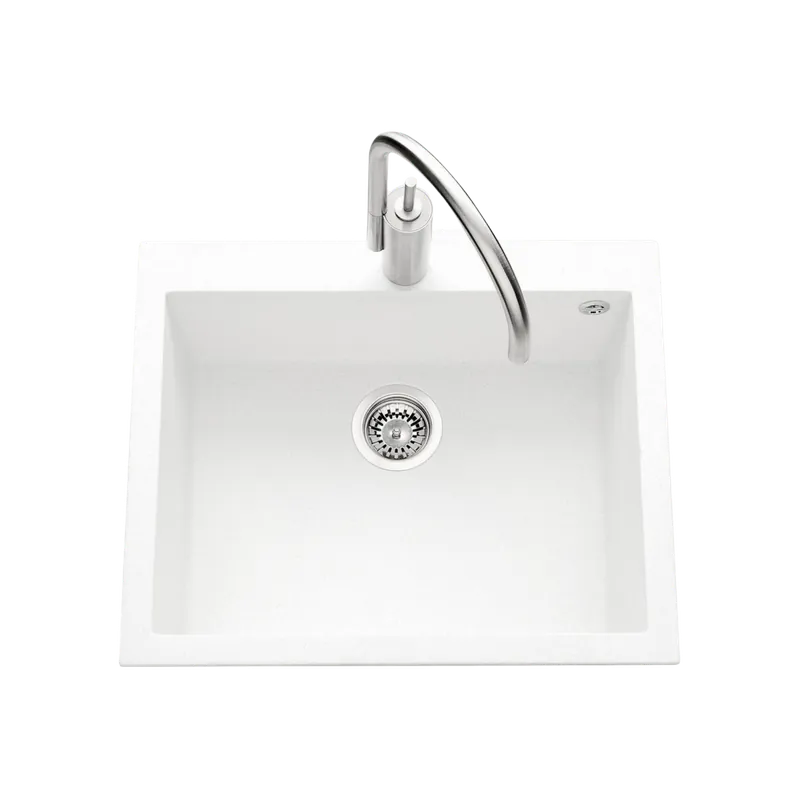 Évier granit blanc Luisina QUADRILLE 1 bac 610x500