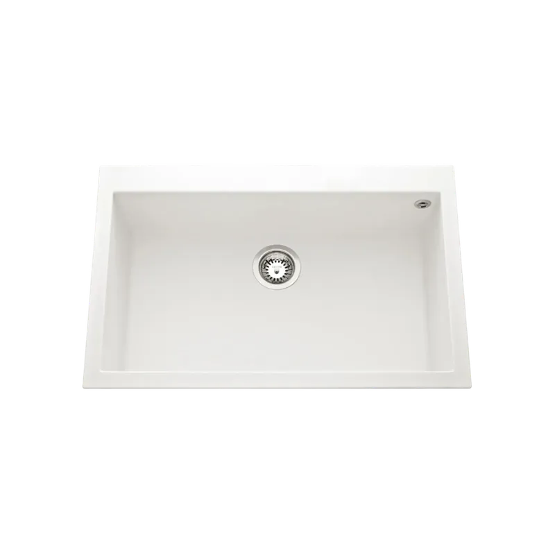 Évier granit blanc Luisina QUADRILLE 1 bac 790x500