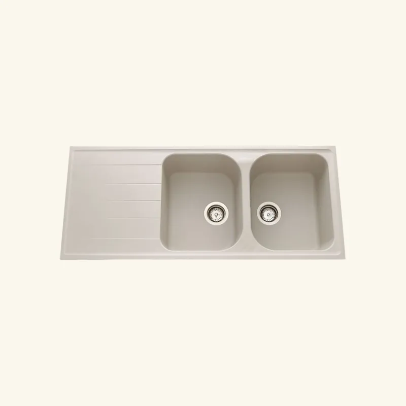 Évier granit beige everest Schock VIOLA 2 bacs 1 égouttoir