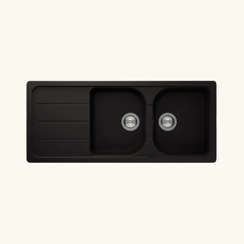 Évier granit noir Schock FORMHAUS 2 bacs 1 égouttoir