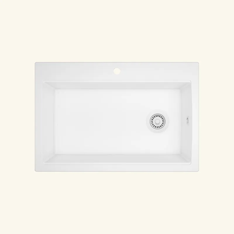 Evier granit Turtl Helika LARGUS blanc 1 bac XL 840x560