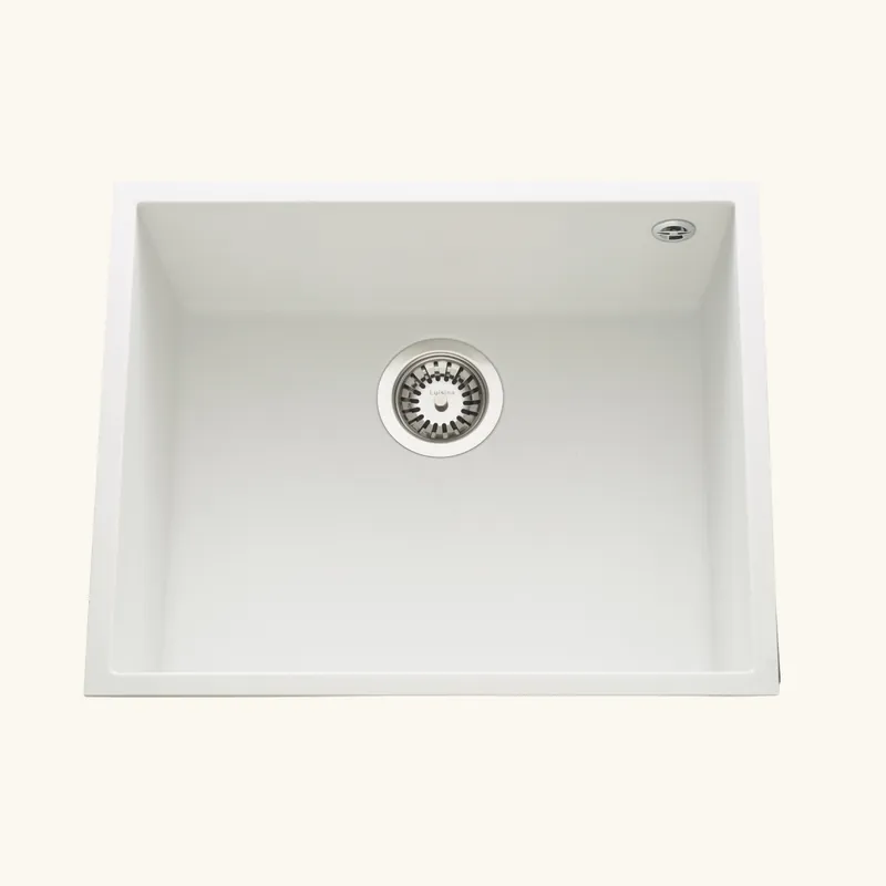 Évier sous-plan granit blanc Luisina QUADRILLE 1 bac 540x440