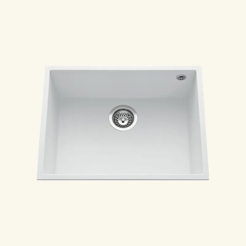 Évier sous-plan granit blanc Luisina QUADRILLE 1 bac 580x440