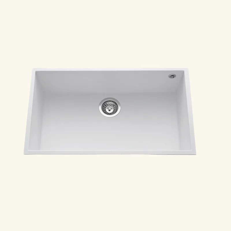 Évier sous-plan granit blanc Luisina QUADRILLE 1 bac 760x440