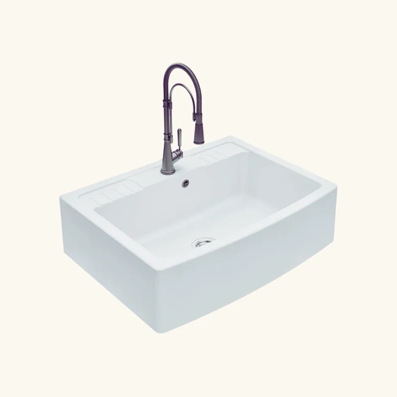 Évier timbre d‘office granit blanc grisé FOCA 1 bac
