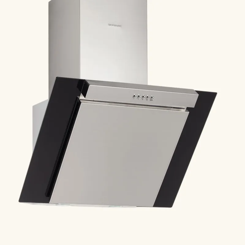 Hotte cuisine murale Silverline KIM inox et verre noir 60 cm