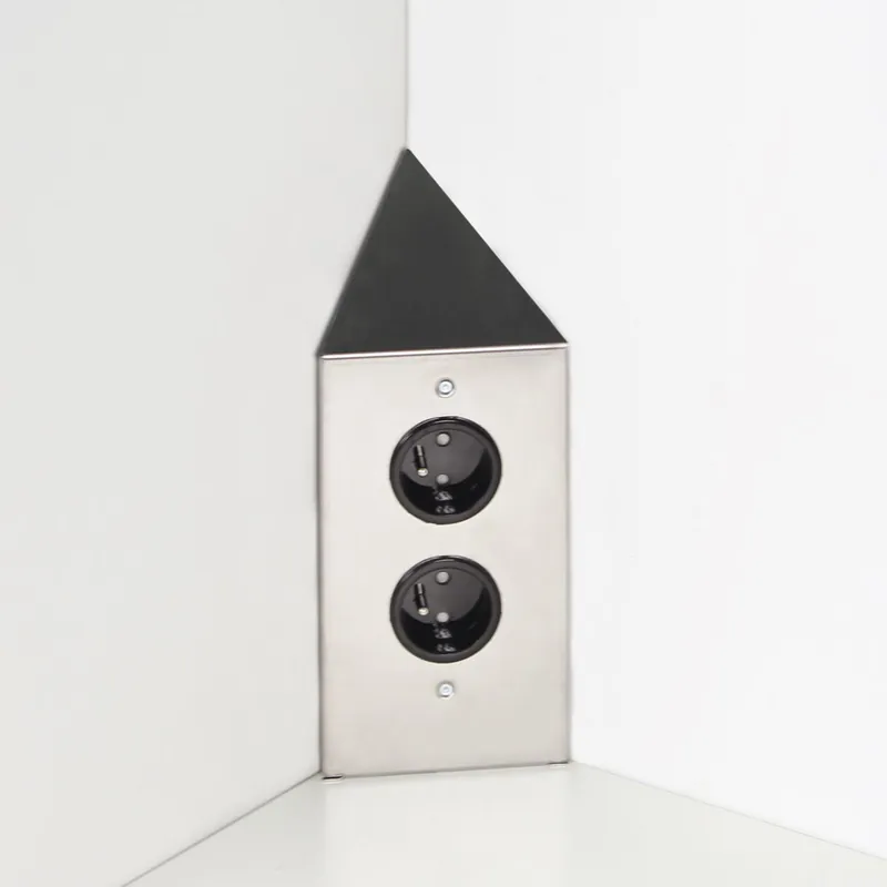 Prise cuisine BRIGHTON - Double prise inox brossé