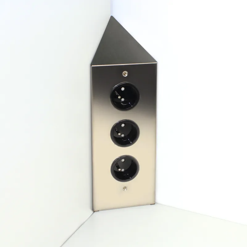 Prise cuisine BRIGHTON - Bloc 3 prises inox brossé