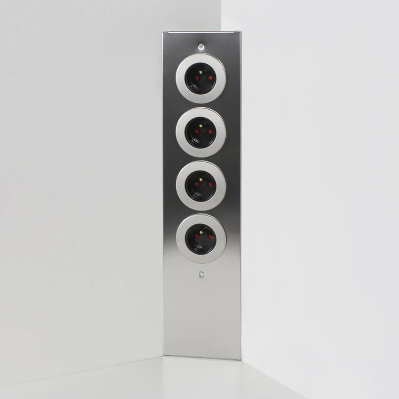 Prise cuisine ESQUINA - Multiprise 4 prises inox brossé
