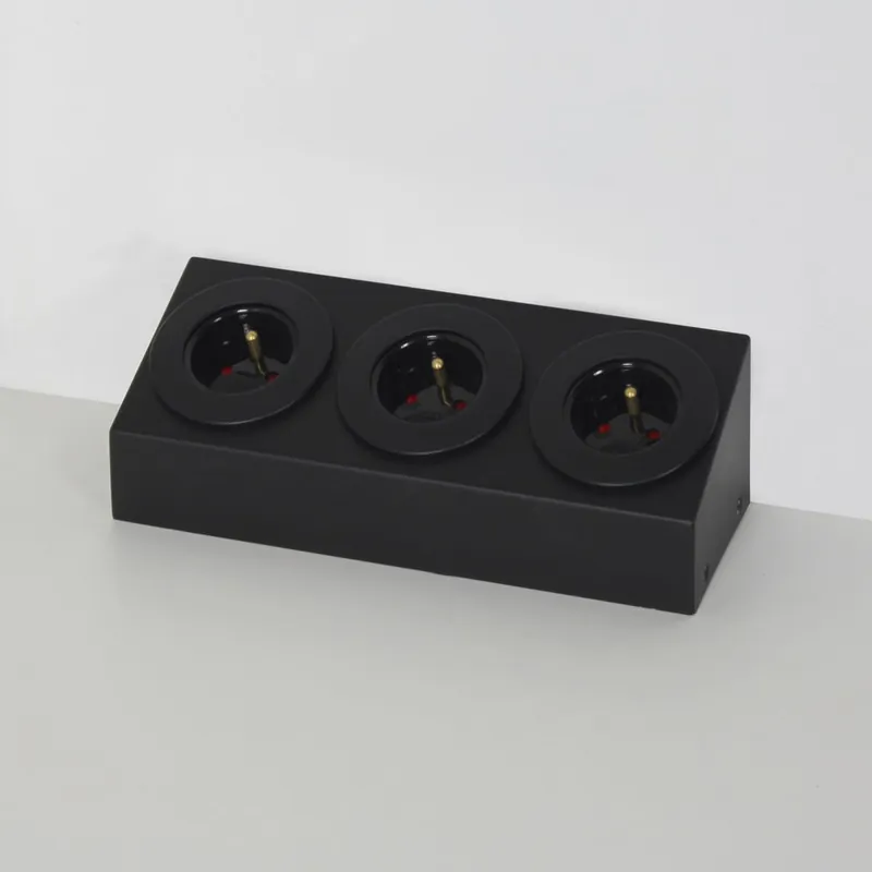 Prise cuisine BARRY - Bloc 3 prises Soft Touch noir