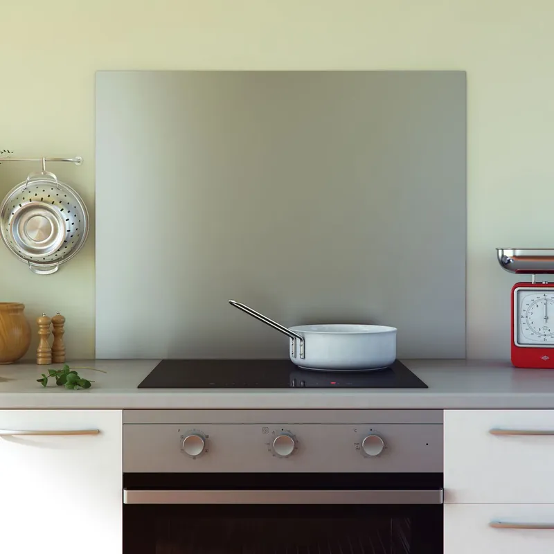 Crédence cuisine fond de hotte Inox - l 90 x H 70 cm