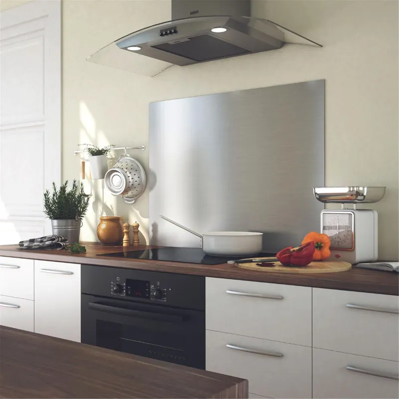 Crédence cuisine fond de hotte Inox - l 60 x H 50 cm