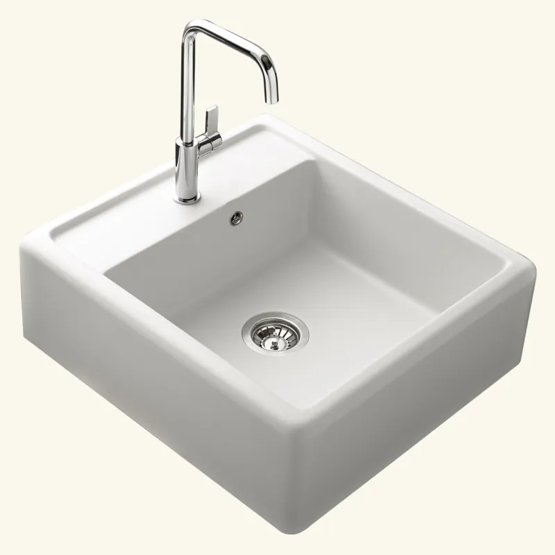 Évier timbre d‘office granit blanc grisé Kümbad KIWI 1 bac 595x630