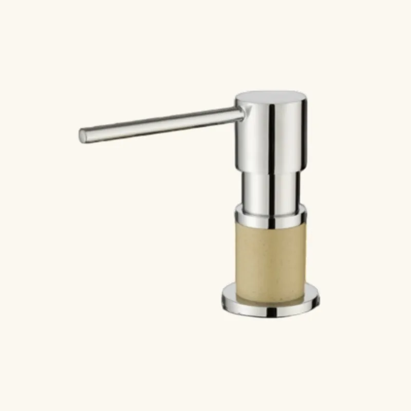 Distributeur savon cuisine encastrable Helika chromé et beige