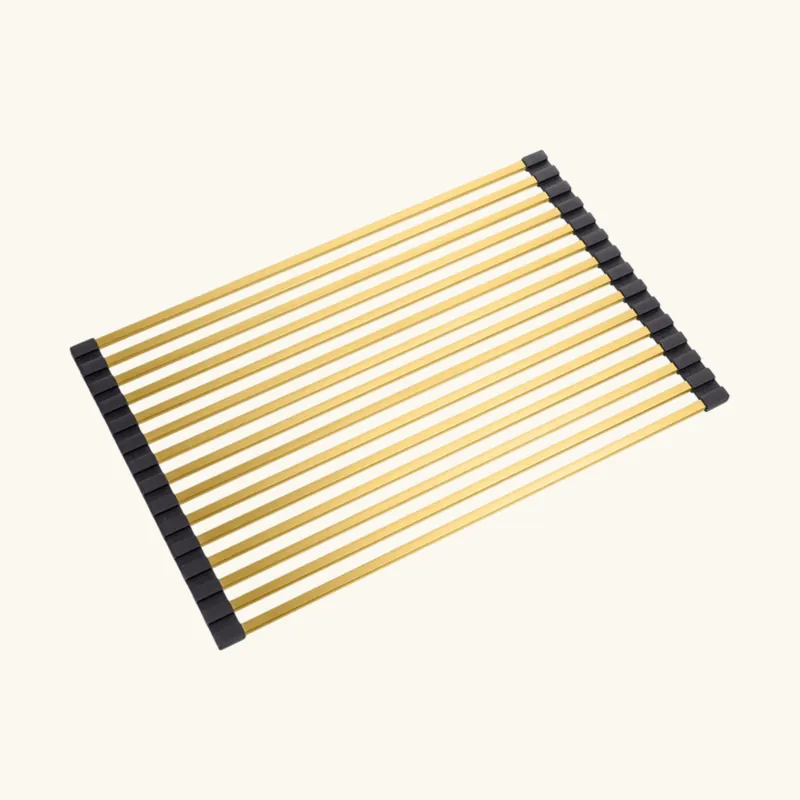 Egouttoir vaisselle rabattable inox doré Helika - dessous de plat doré