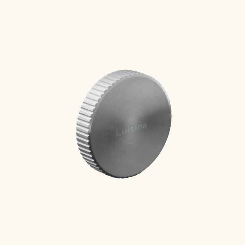 Bouton vidage automatique évier Luisina rond cannelé inox