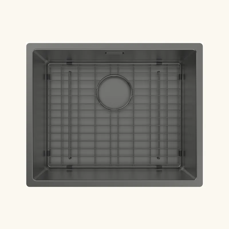 Évier à encastrer ou sous-plan inox PVD noir métallisé MAYA 1 bac 540x440 avec grille