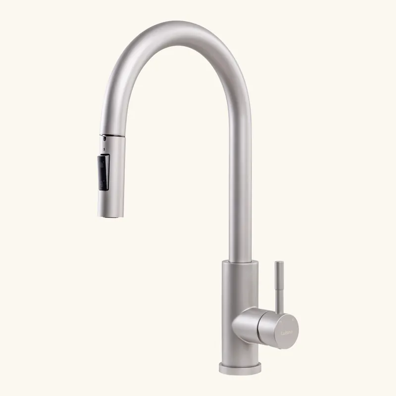 Robinet douchette Luisina inox massif MARCEAU gris perle