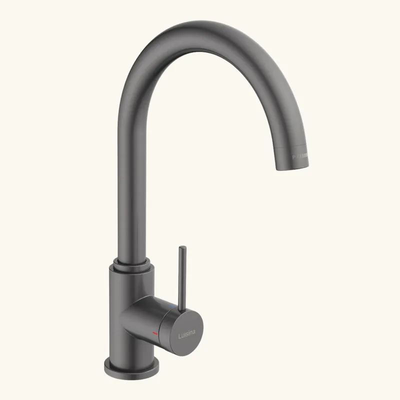 Robinet cuisine Luisina bec pivotant gris graphite RAPHAEL