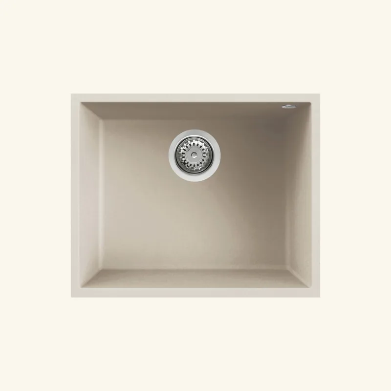 Évier sous-plan granit beige Luisina QUADRILLE 1 bac 540x440