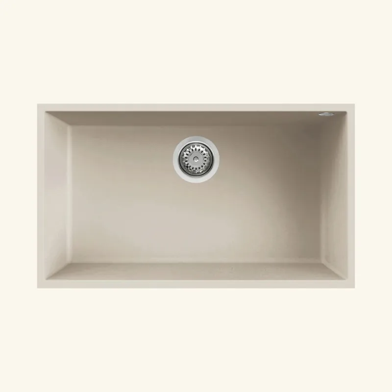 Évier sous-plan granit beige Luisina QUADRILLE 1 bac 760x440