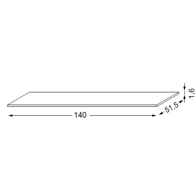 Plan de toilette mélaminé 140 cm pour meuble réf 883019 SANIJURA
