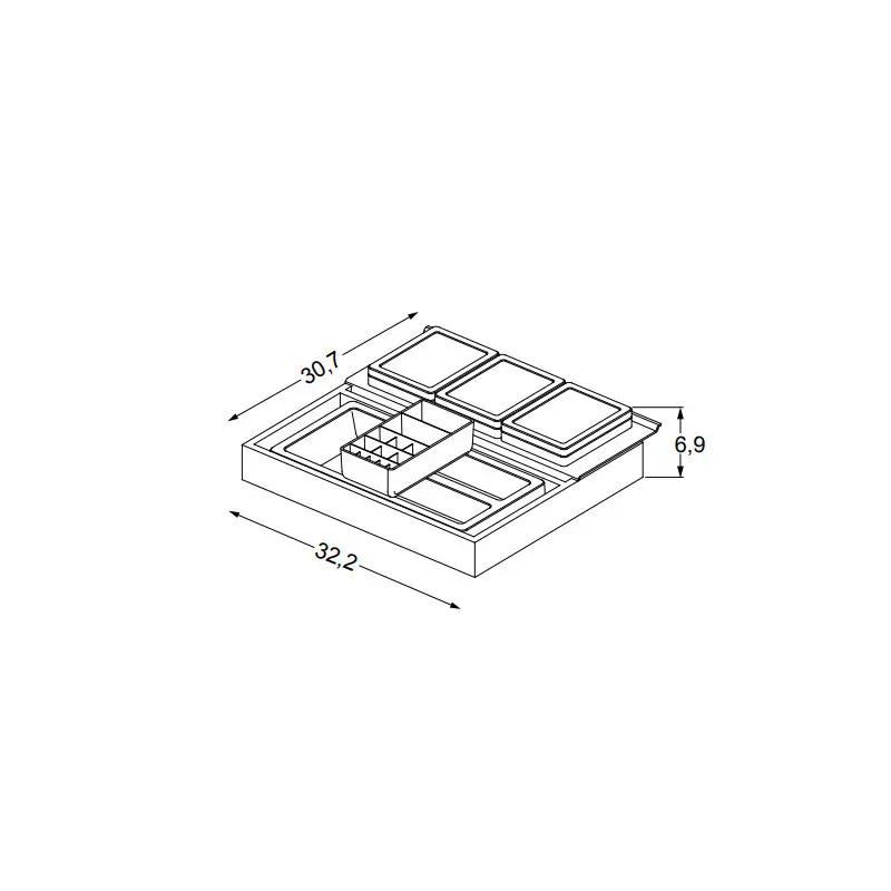 Plateau complet pour meuble de 46 cm de profondeur SANIJURA