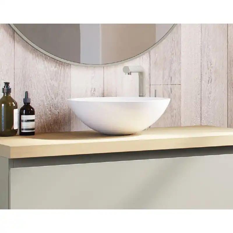 Vasque à poser Ø 38 cm synthèse blanc brillant ou mat réf 550509 Sanijura