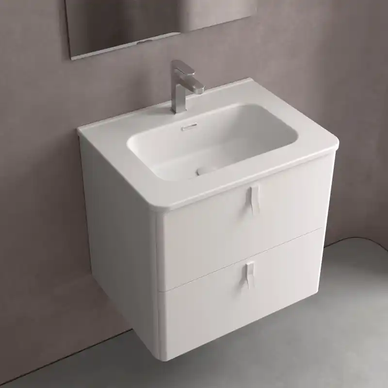 Vasque UNIIQ 60 cm en céramique, blanc mat réf 113427 SALGAR