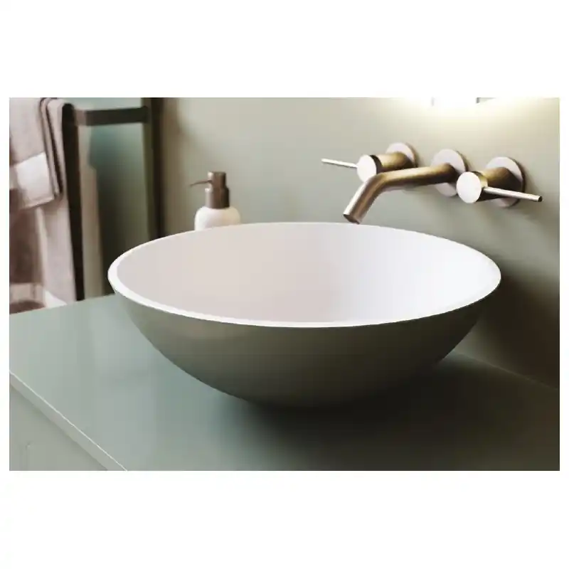 Vasque à poser Ø 38 cm synthèse couleur laquée satinée réf 550705 Sanijura